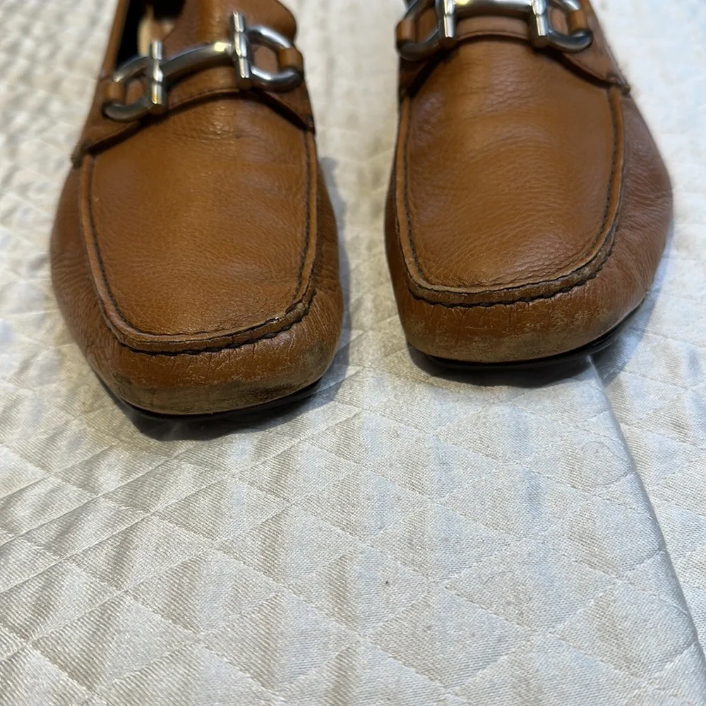 Salvatore Ferragamo Men's Leather Bit Loafers in Cognac Brown